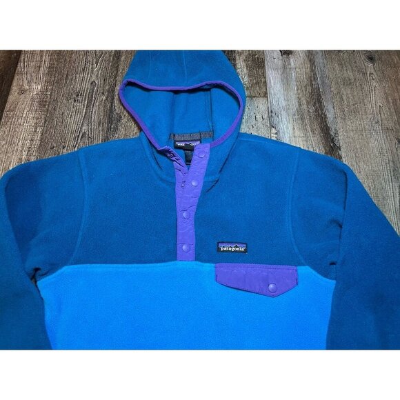 Patagonia Synchilla Snap T Hoodie Blue and Purple Men's XS - Picture 2 of 5